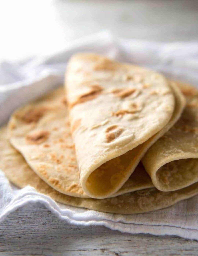 Receta de pan plano suave (sin levadura)