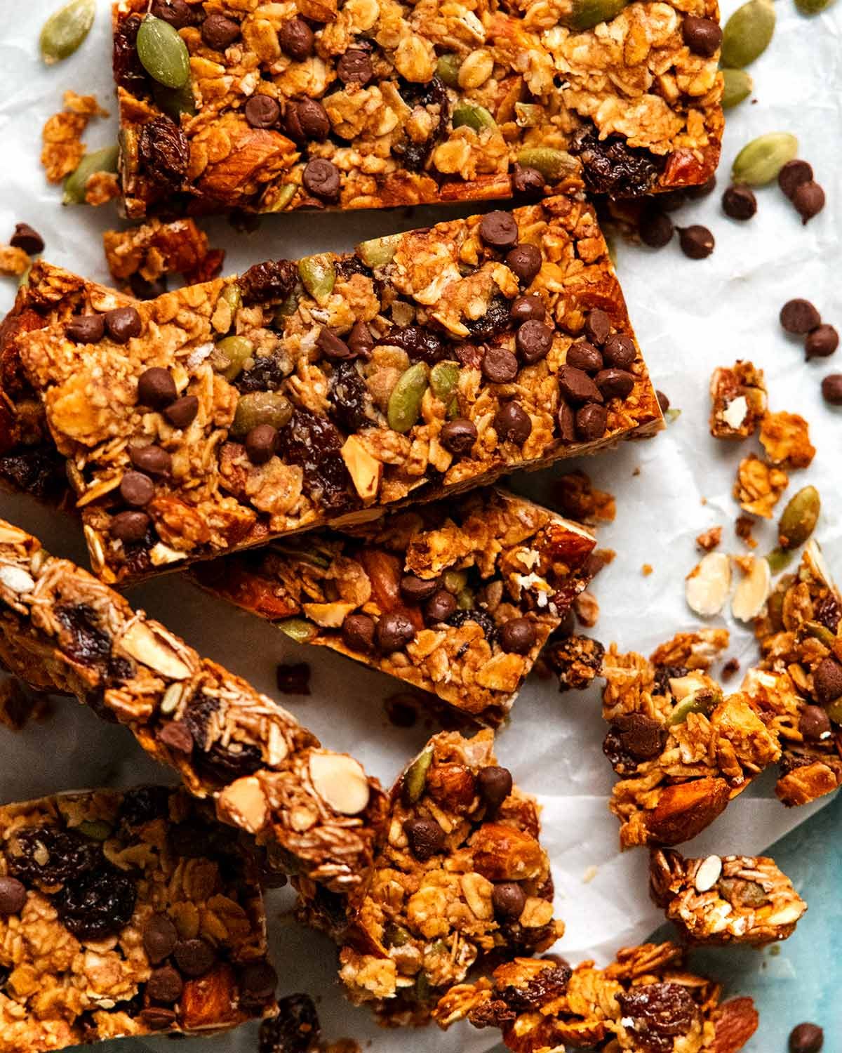 Barras de muesli crujientes listas para comer