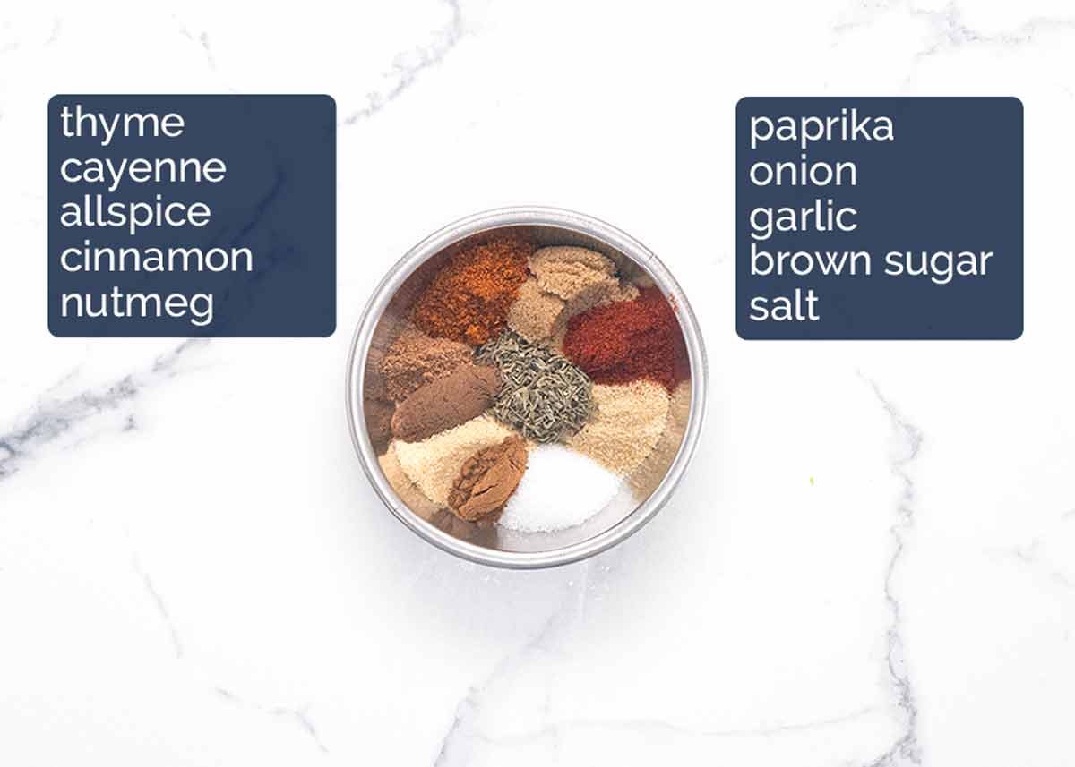 Ingredientes de condimento.