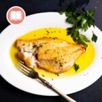 Redes de pescado con sartén