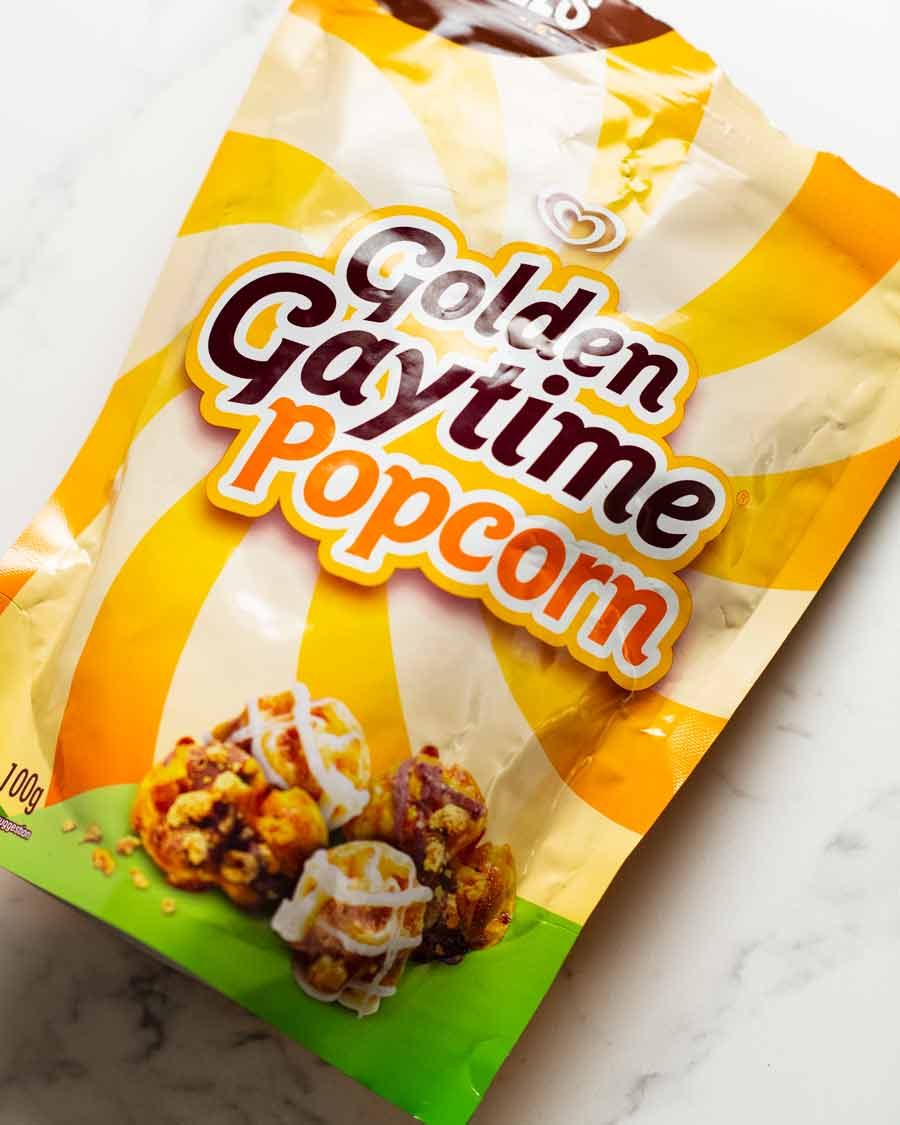 Palomitas de maíz Golden Gaytime comprada en tiendas