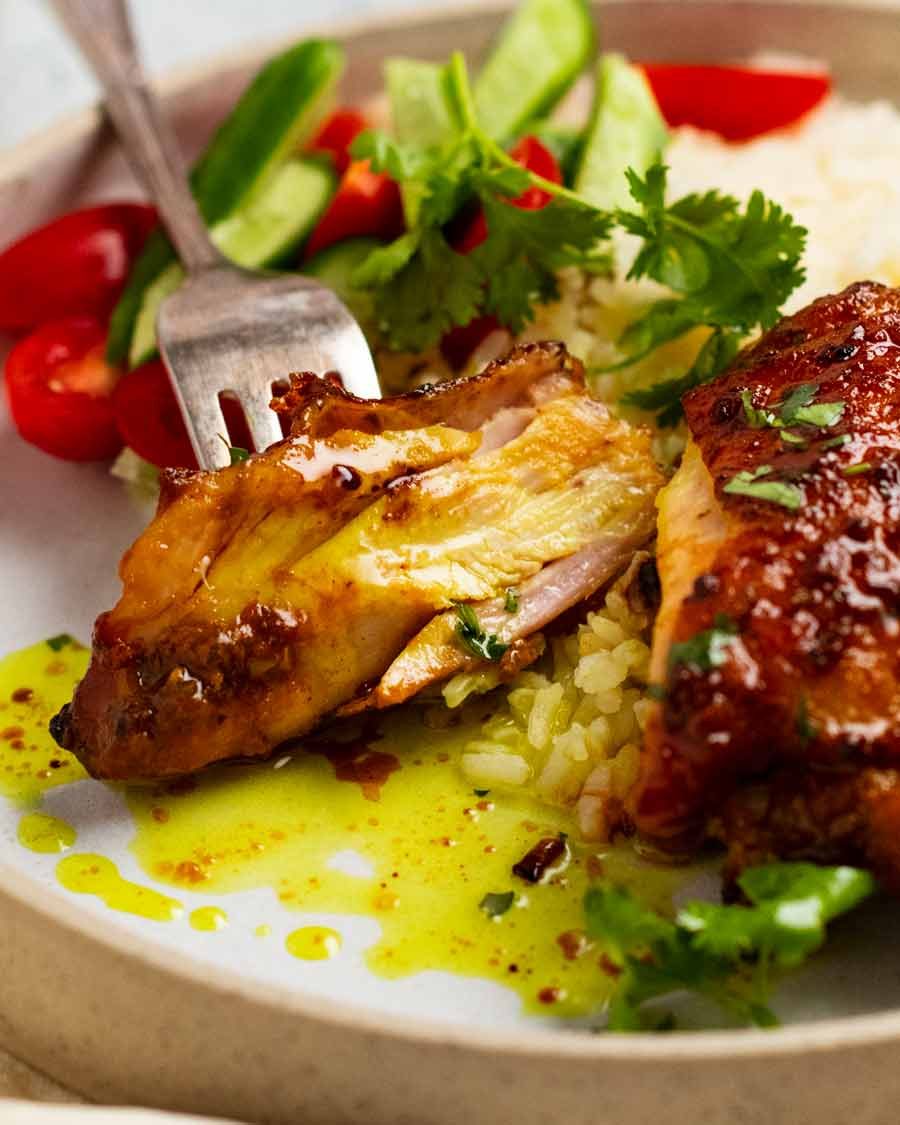 Cerca del sur del pollo de la cúrcuma tailandesa