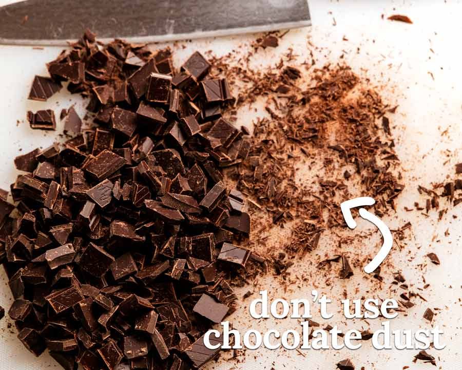 Chocolate negro picado