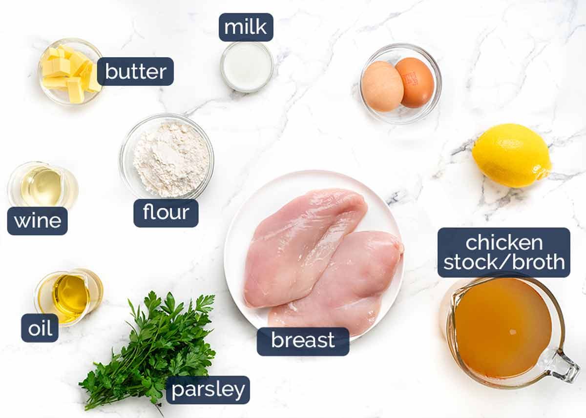 Ingredientes de pollo francés
