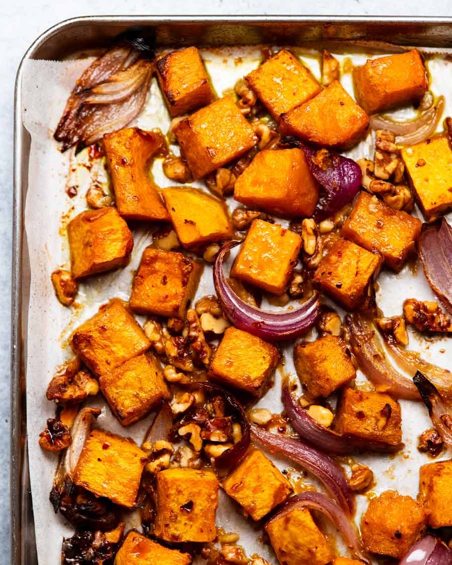 Bandeja de calabaza asada