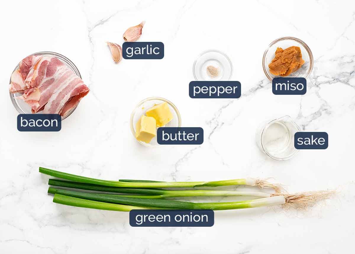 Ingredientes de maíz de mantequilla de miso