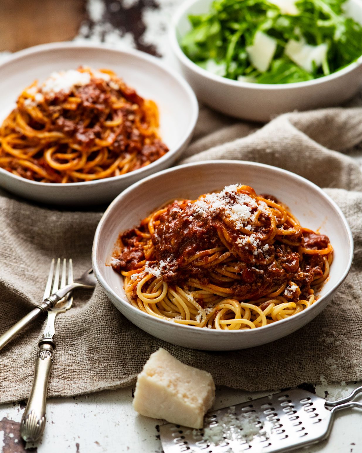 Spaghetti bolognais con pasta