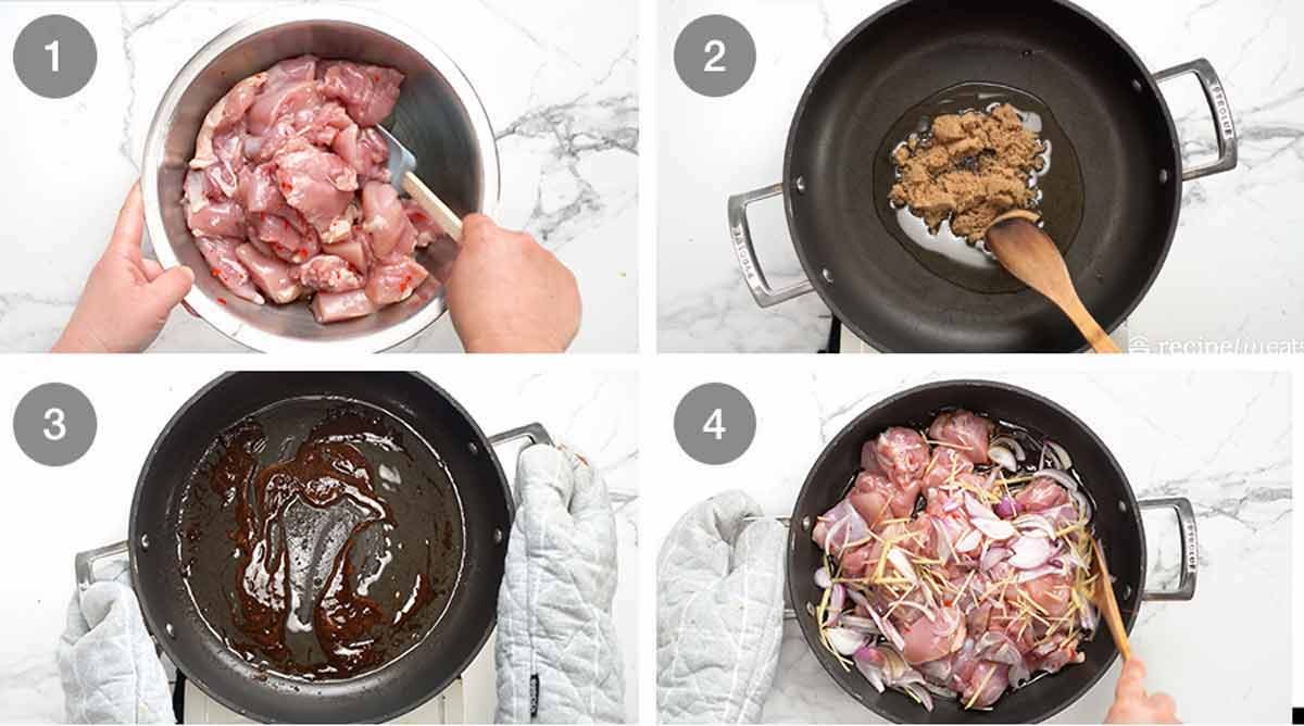 Cómo hacer pollo en jengibre con caramelo vietnamita