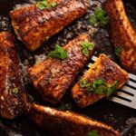 Freshly cooked flathead seasoned with homemade spice mix for fish